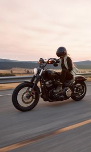 Preview wallpaper motorcycle, bike, biker, road, speed