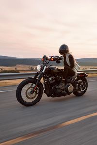 Preview wallpaper motorcycle, bike, biker, road, speed