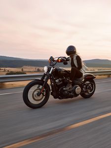 Preview wallpaper motorcycle, bike, biker, road, speed