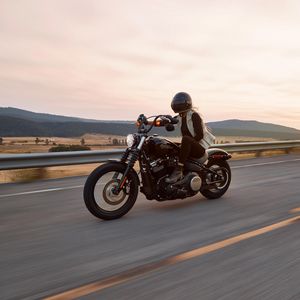 Preview wallpaper motorcycle, bike, biker, road, speed