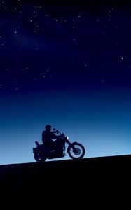 Preview wallpaper motorcycle, bike, biker, night, dark