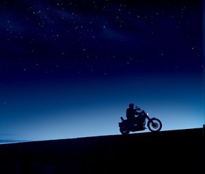 Preview wallpaper motorcycle, bike, biker, night, dark