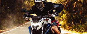 Preview wallpaper motorcycle, bike, biker, motorcyclist, road