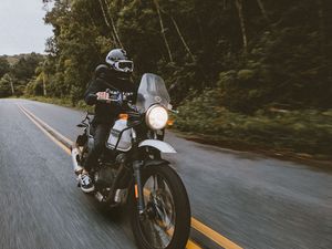 Preview wallpaper motorcycle, bike, biker, road, ride