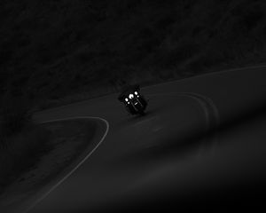 Preview wallpaper motorcycle, bike, biker, motorcyclist, road, night, black
