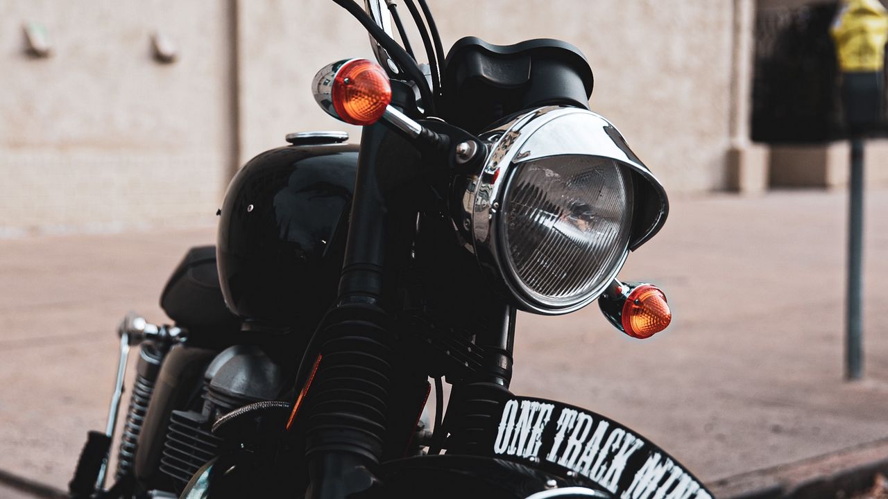Wallpaper motorcycle, bike, black, front view