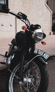 Preview wallpaper motorcycle, bike, black, front view