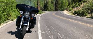 Preview wallpaper motorcycle, bike, black, road, asphalt