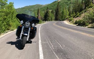 Preview wallpaper motorcycle, bike, black, road, asphalt