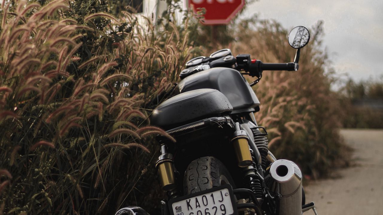 Wallpaper motorcycle, bike, black, rear view
