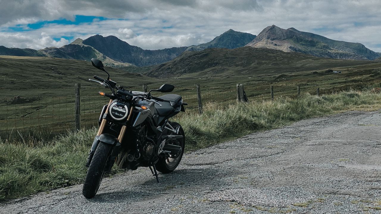 Wallpaper motorcycle, bike, black, mountains
