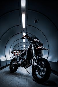 Preview wallpaper motorcycle, bike, black, stickers, tunnel