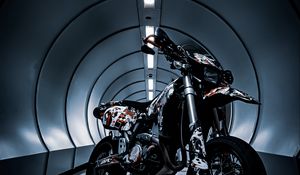 Preview wallpaper motorcycle, bike, black, stickers, tunnel