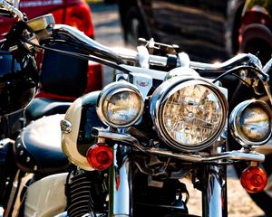 Preview wallpaper motorcycle, bike, black, headlights