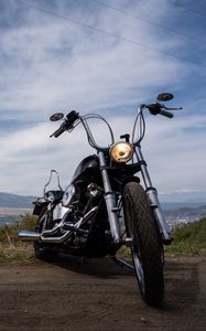 Preview wallpaper motorcycle, bike, black, road