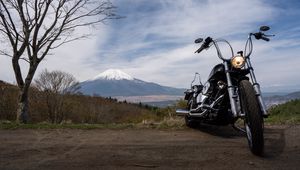 Preview wallpaper motorcycle, bike, black, road