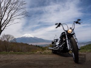 Preview wallpaper motorcycle, bike, black, road