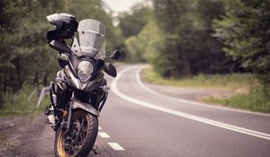 Preview wallpaper motorcycle, bike, black, road, turn