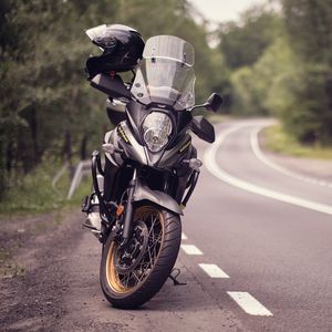 Preview wallpaper motorcycle, bike, black, road, turn
