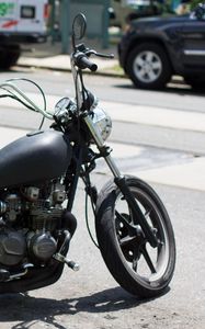 Preview wallpaper motorcycle, bike, black, moto, parking