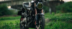 Preview wallpaper motorcycle, bike, black, headlight, front view, moto