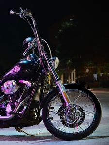 Preview wallpaper motorcycle, bike, black, purple