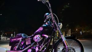 Preview wallpaper motorcycle, bike, black, purple