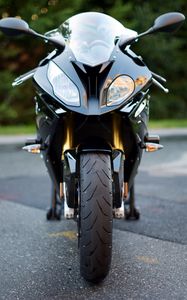 Preview wallpaper motorcycle, bike, black, headlights, front view
