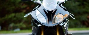 Preview wallpaper motorcycle, bike, black, headlights, front view