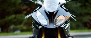 Preview wallpaper motorcycle, bike, black, headlights, front view