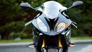 Preview wallpaper motorcycle, bike, black, headlights, front view