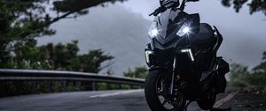 Preview wallpaper motorcycle, bike, black, headlights, light