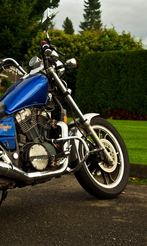 480x800 Wallpaper motorcycle, bike, blue