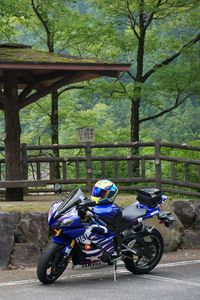 Preview wallpaper motorcycle, bike, blue, helmet