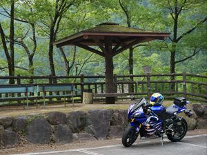 Preview wallpaper motorcycle, bike, blue, helmet