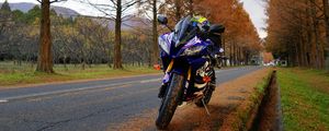 Preview wallpaper motorcycle, bike, blue, road