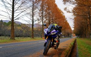 Preview wallpaper motorcycle, bike, blue, road