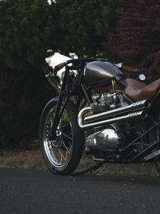 Preview wallpaper motorcycle, bike, brown, chrome, road