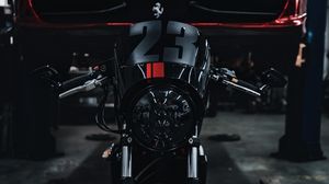 Preview wallpaper motorcycle, bike, car, black, red