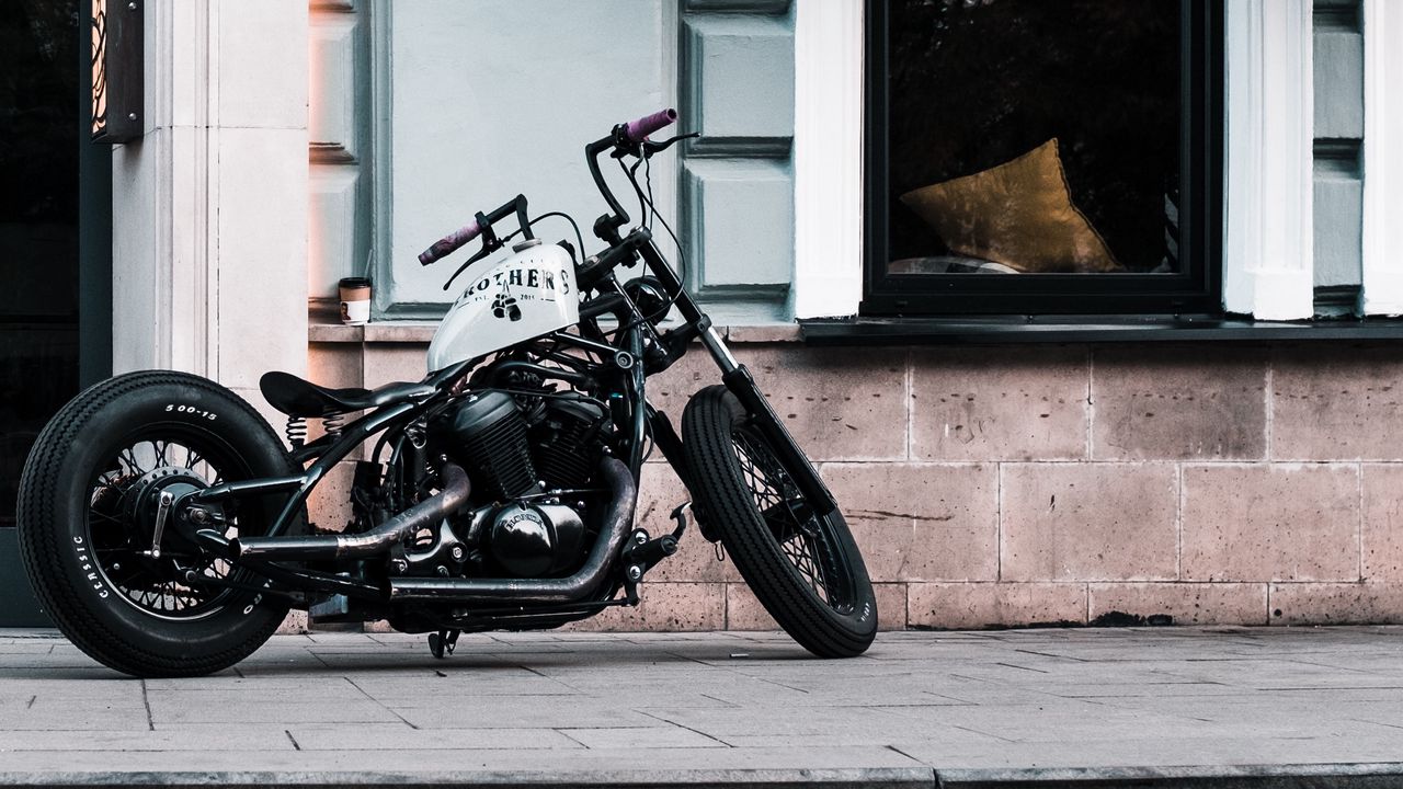 Wallpaper motorcycle, bike, chopper, black, white