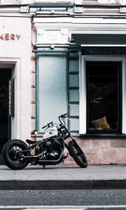 Preview wallpaper motorcycle, bike, chopper, black, white