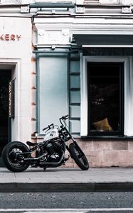 Preview wallpaper motorcycle, bike, chopper, black, white