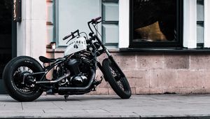 Preview wallpaper motorcycle, bike, chopper, black, white