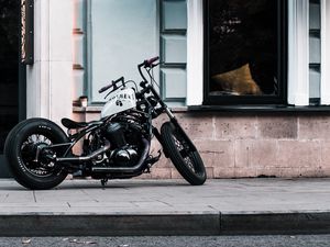 Preview wallpaper motorcycle, bike, chopper, black, white