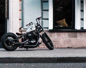 Preview wallpaper motorcycle, bike, chopper, black, white