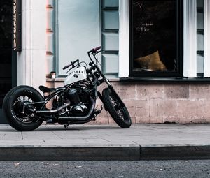 Preview wallpaper motorcycle, bike, chopper, black, white