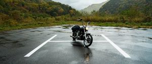 Preview wallpaper motorcycle, bike, chopper, asphalt, wet