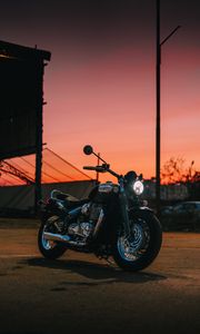 Preview wallpaper motorcycle, bike, dark, side view