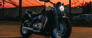 Preview wallpaper motorcycle, bike, dark, side view