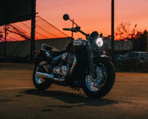 Preview wallpaper motorcycle, bike, dark, side view
